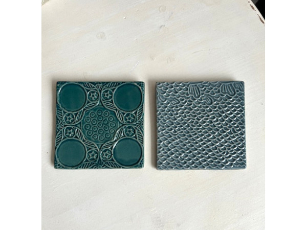 Deko Fliesen 2er Set turkisgrün
